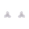 Elegant Diamond Studded Floral Silver Earrings