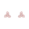 Elegant Diamond Studded Floral Silver Earrings