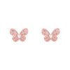 Crystal Butterflies Casual Silver Studs Earrings