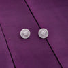 Classic Crystal Studs Circular Silver Earrings