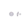 Classic Crystal Studs Circular Silver Earrings