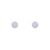 Pave Minimalistic Circular Silver Earrings