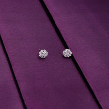  Pave Minimalistic Circular Silver Earrings