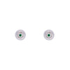 Circle of Aura White and Pink Circular Silver Earrings