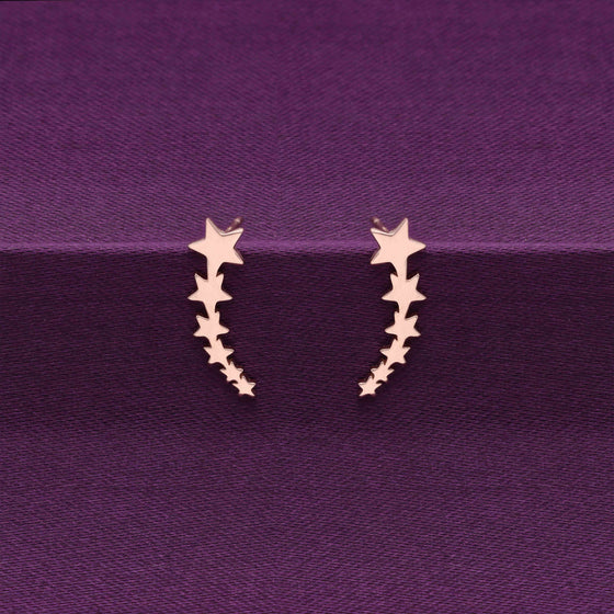 Sterling String of Stars Silver Drop Earrings