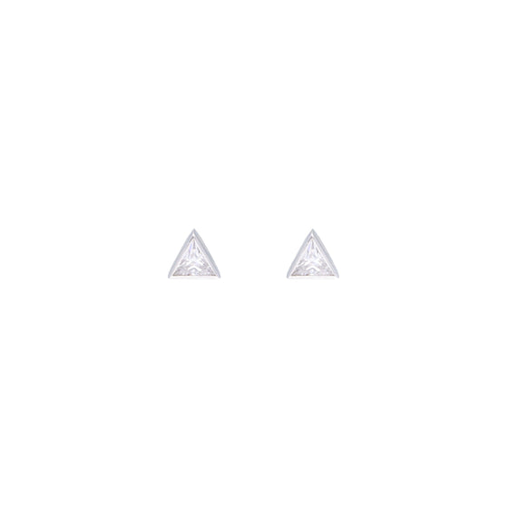 Tantalizing Triangles Small Casual Silver Studs Earrings