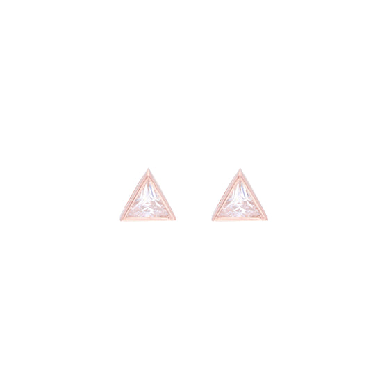 Tantalizing Triangles Small Casual Silver Studs Earrings