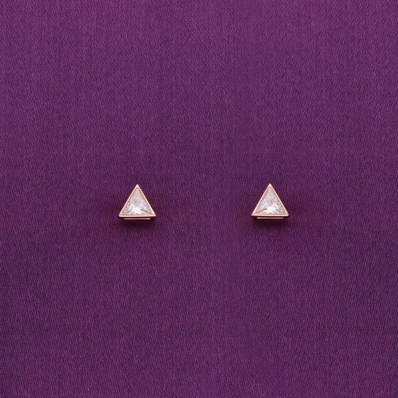 Tantalizing Triangles Small Casual Silver Studs Earrings