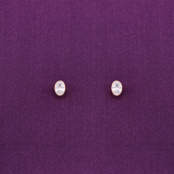 Oval Orbits Casual Silver Studs Earrings