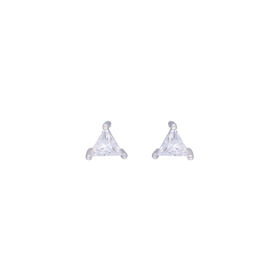 Twinkling Trinity Silver Studs Earrings