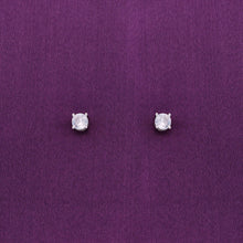  Simple Solitaire Casual Silver Studs Earrings