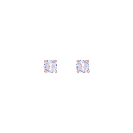 Simple Solitaire Casual Silver Studs Earrings