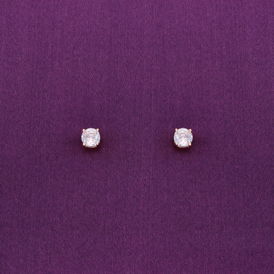 Simple Solitaire Casual Silver Studs Earrings