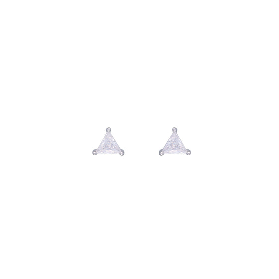 Teeny Triangles Casual Silver Studs Earrings