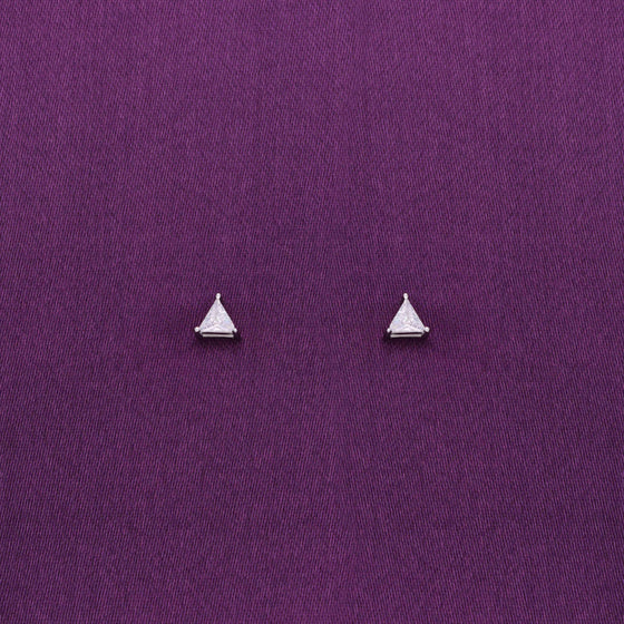 Teeny Triangles Casual Silver Studs Earrings