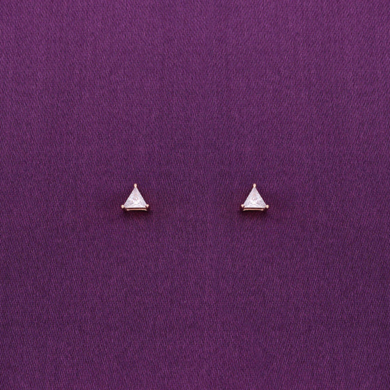 Teeny Triangles Casual Silver Studs Earrings