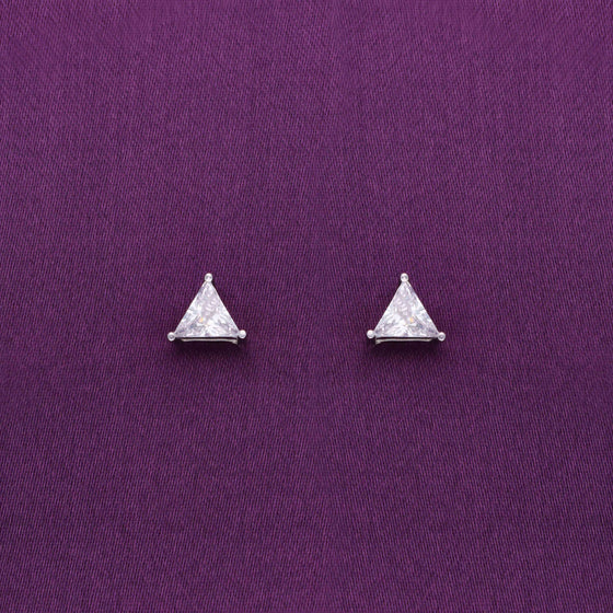 Teeny Triangles Casual Silver Studs Earrings