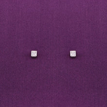  Square Crystals Casual Silver Studs Earrings