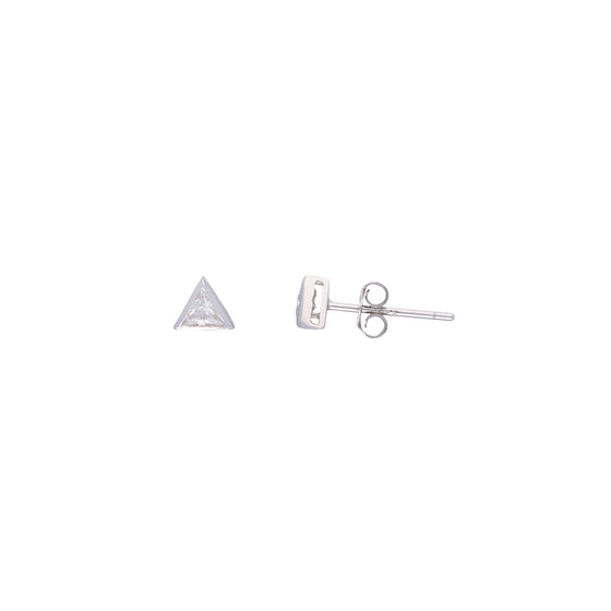 Tantalizing Triangles Small Casual Silver Studs Earrings