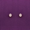 Crystals Oval Casual Silver Studs Earrings