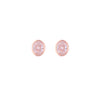 Crystals Oval Casual Silver Studs Earrings