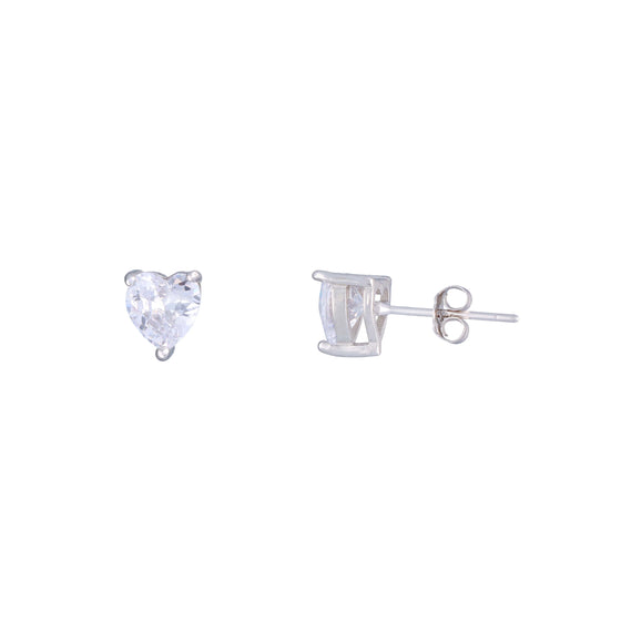 Dainty Hearts Silver Earrings