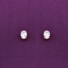 Oval Crystal Cuts Casual Silver Studs Earrings