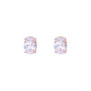 Oval Crystal Cuts Casual Silver Studs Earrings