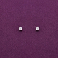  Small Solitaire Zircon Casual Silver Studs Earrings