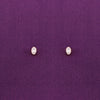 Oval Shaped Crystal Casual Silver Studs Earrings