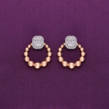  Rings of Misty Beads Statement Rose Gold Studs Earrings