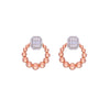 Rings of Misty Beads Statement Rose Gold Studs Earrings