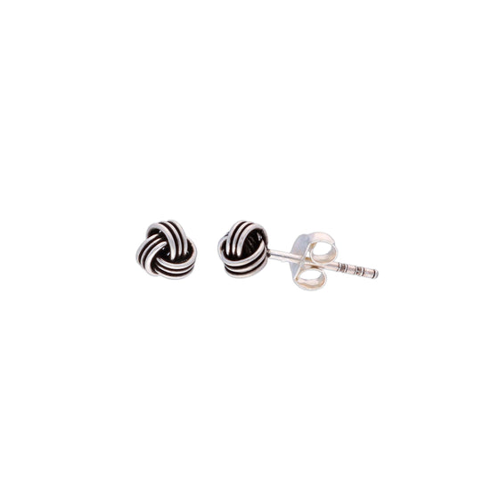 Sterling Knots Casual Silver Studs Earrings