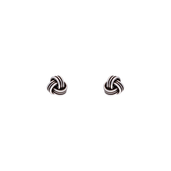 Sterling Knots Casual Silver Studs Earrings