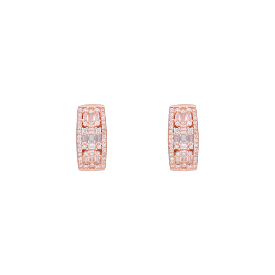 Diamond Crust Silver Studs Earrings