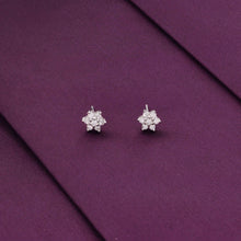  Minimalistic Floral Star Silver Earrings