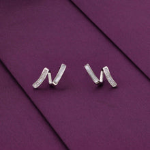  Crystal Zigzag Casual Silver Studs Earrings
