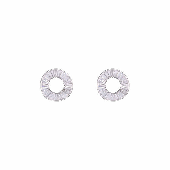 Rounds Of Radiance Casual Silver Studs Earrings