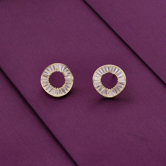 Rounds Of Radiance Casual Silver Studs Earrings