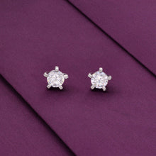  Stylish Single Solitaire Zircon Casual Silver Studs Earrings