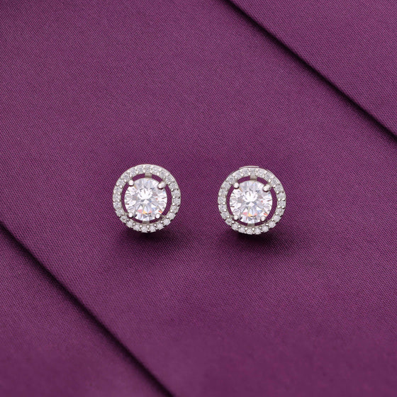 Royal Diamante Rose Gold Studs Earrings