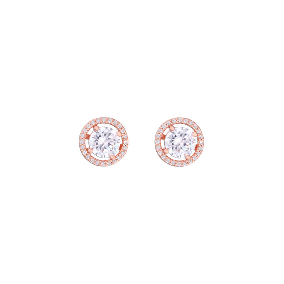 Royal Diamante Rose Gold Studs Earrings