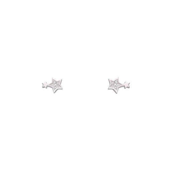 Crystal Stars Sterling Silver Earrings