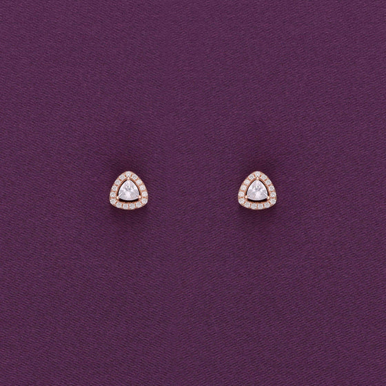 Tantalizing Triangles Silver Studs Earrings