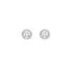 Shimmering Circular Statement Silver Studs Earrings