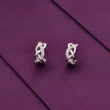  Twin Twirl Silver Hoop Earrings