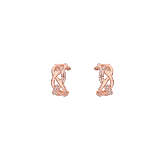 Twin Twirl Silver Hoop Earrings