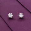 Dazzling Diamond Studded Floral Silver Earrings