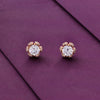 Dazzling Diamond Studded Floral Silver Earrings