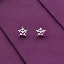  Stars Zircon Studded Silver Earrings